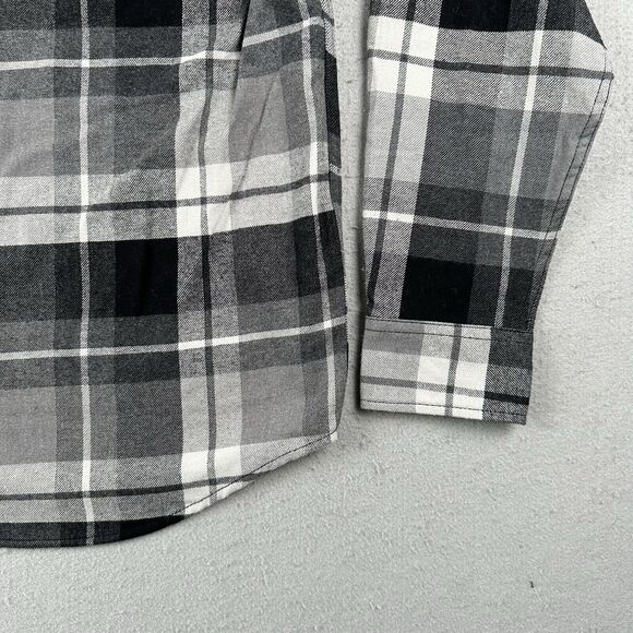Woolrich Shirt Men’s Large Black Plaid Flannel Button Up Long Sleeve - Picture 14 of 16